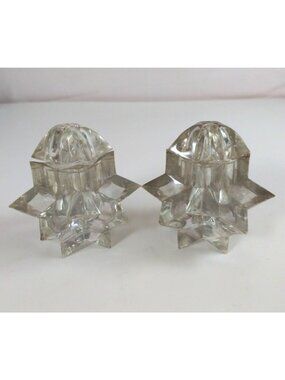 Vintage Lucite Starburst Clear Acrylic Plastic Salt & Pepper Shakers